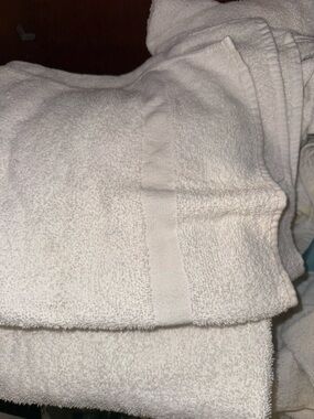 Plush White Bath Towels